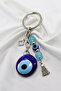 Handmade Glass Evil Eye Beaded Cluster Turquoise Beaded Keychain, New Bag Ornament - 6