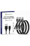 [3 قطع] كابل Lightning لأجهزة Apple iPhone iPod iPad 1/2/2 متر شحن سريع متوافق مع جميع أجهزة iPhone