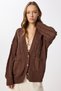 Hair Braided Buttoned Knitwear Cardigan Lpf0109 Brown - 3