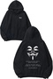 V for Vendetta 4 Design Back Printed Black Hooded Sweatshirt