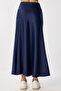 Long Satin Skirt Lgk0008 Dark Blue - 6