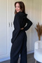 Striped Glitter Sweatshirt Black Set - 5