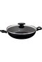 Loreto 28cm 3.3L Black Wok Pot with Interior and Exterior Starflon Max PFOA Free Nonstick