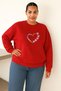 3-Ply Combed Cotton Colorful Heart Patterns Printed Plus Size Unisex Sweatshirt
