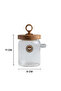 Acacia Lid Glass Jar with Spoon 400ml Kw-801 - 5