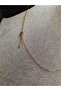 Gold Color Stone Symmetrical Double Leaf Model Steel Necklace - 3