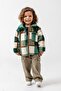 Boy's Cotton Green Checkered Patterned Fleece Jacket – Buttoned with Pockets - 6