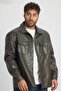 Premium Men's Comfortable Fit Fleece Lined Khaki Sports Leather Jacket Ls-58543 - 5