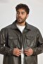 Premium Men's Comfortable Fit Fleece Lined Khaki Sports Leather Jacket Ls-58543 - 3