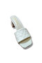 Genuine Leather Stitched Heeled Slippers - 7