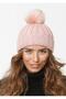 Women's Pink Beanie Winter Soft Acrylic Pompom Beanie - 2