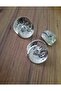 Silver Plated Metal Button 3 cm with Crystal Stone 1 Pack 3 Pieces - 5