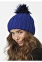 Women's Blue Beanie Winter Soft Acrylic Pompom Beanie - 3