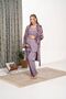 Women's Plum Velvet Flared Sleeve Special Design Lace Maternity Pajama Set