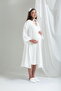 Women's Ecru V-Neck 2-Piece Maternity Set with Nursing Features - 5