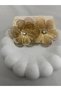 Gold Color Steel Big Flower Model Zircon Stone Detailed Women's Earrings - 8