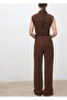 Drape Collar Belted Jumpsuit - 4