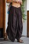 Brown Italian Linen Shalwar with Long Front and Short Back, Pocket Detail - 8