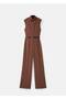 Drape Collar Belted Jumpsuit - 3