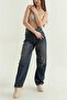 Buckle Baggy Non-Lycra High Waist Wide Leg Loose Wide Leg Jeans - 3