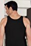 Tutku-Men's Black Cotton Undershirt - 2