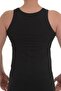 Tutku-Me067 Black Men's 3-Piece Wide Strap Lycra Supren Undershirt - 3