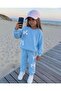 Light Blue Girl's Ribbon Detailed Top and Bottom Set - 3