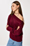 Boat Neck Knitwear Sweater Ldp0080 Bordo - 4