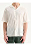 Ecru Regular Fit Short Sleeve Men's Textured Shirt - 3