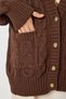 Hair Braided Buttoned Knitwear Cardigan Lpf0109 Brown - 5