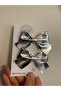 Gold & Silver Metallic Shiny Bow Hair Clip – Set of 2 - 3