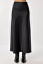 Long Satin Skirt Lgk0008 Black - 4