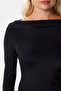 Women's Most Polyamide Asymmetrical Black Long Sleeve Blouse - 7