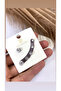 Silver color 6-piece (3 pairs) round model single stone steel earrings - 2