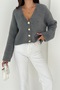Beard Rope Soft Textured V-Neck Knitwear Cardigan Aw25Hi0025 - 5