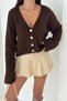 Beard Rope Soft Textured V-Neck Knitwear Cardigan Aw25Hi0025 - 3