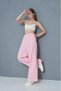 Women's Wide Leg Poplin Pants – Pockets, Lace-Up Waist, Ruffle Detail, Relaxed Fit 3757176 - 6