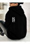 Unisex Oversize Hoodie Black – No:001 Minimal Logo, Relax Fit