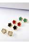 Non-Tarnish Steel Minimal Nail Model Clover Earrings - Children's Earrings 1.1 cm 4 Color Options - 4