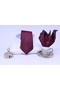 Woven Handkerchief Tie for Men, Burgundy - 2