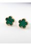 Non-Tarnish Steel Minimal Nail Model Clover Earrings - Children's Earrings 1.1 cm 4 Color Options