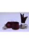 Woven Handkerchief Tie for Men, Burgundy Black - 2