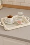 3 Pieces Coffee Presentation Tray with Mesh Pattern Rectangular Black - 3