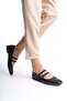 Women's Black Two-Beret Cut-Toe Ballerinas - 2