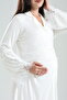 Women's Front Buttoned Lace Maternity Single Nightgown - 3