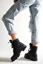 Women's Black Parachute Fabric Snow Boots - 3