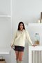 Stand Collar Half Placket Button Soft Textured Knitwear Sweater Aw25Kz0021 - 4