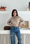 Stand Collar Half Placket Button Soft Textured Knitwear Sweater Aw25Kz0021