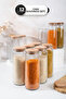 12-Piece Vacuum Glass Storage Container Set with Wooden Lids 1500 ml – Kitchen Organizer - 2