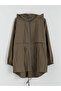 Khaki Hooded Women's Jacket from Plus-Store - 7
